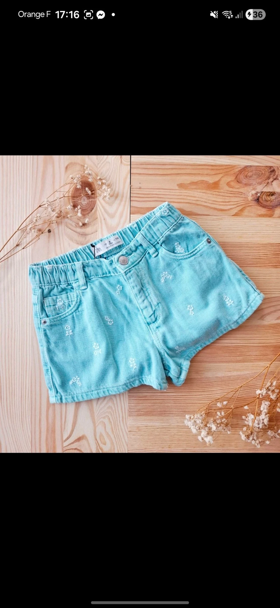 Magnifique short en denim bleu layette brodé avec broderies hyper tendance – Zara Kids neuf